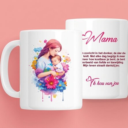 Gepersonaliseerde mok met tekst - Lovely mother