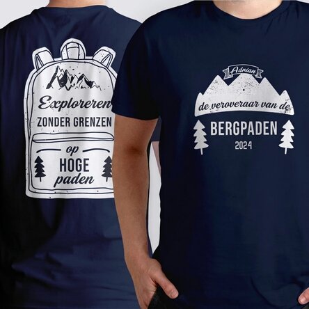 Katoenen T-shirt met gepersonaliseerde tekst - Adventure
