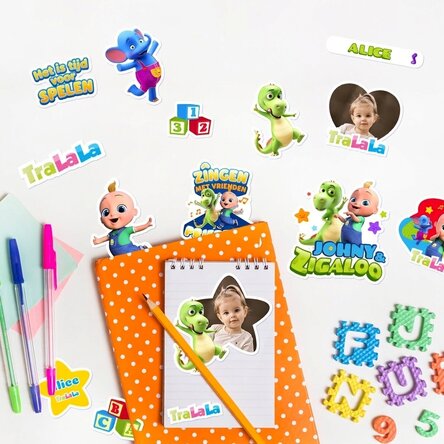 Set stickers (zelfklevende etiketten) met gepersonaliseerde tekst en foto