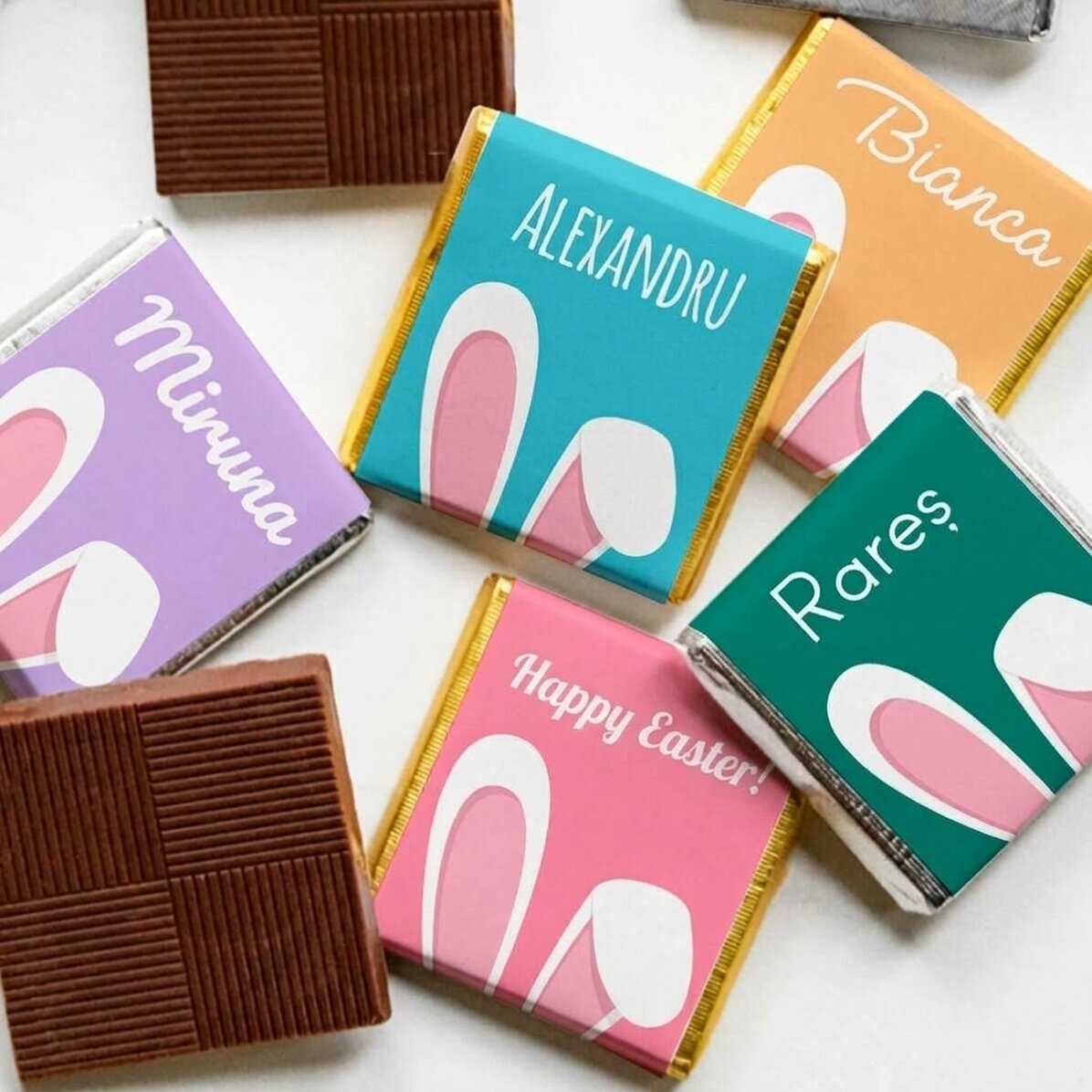 Gepersonaliseerde mini-chocolade met naam - Bunny