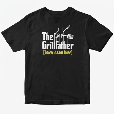 Katoenen T-shirt met gepersonaliseerde tekst - The grillfather
