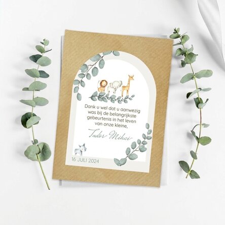 Gepersonaliseerd plantbaar aandenken met tekst voor een doop - Bedankt