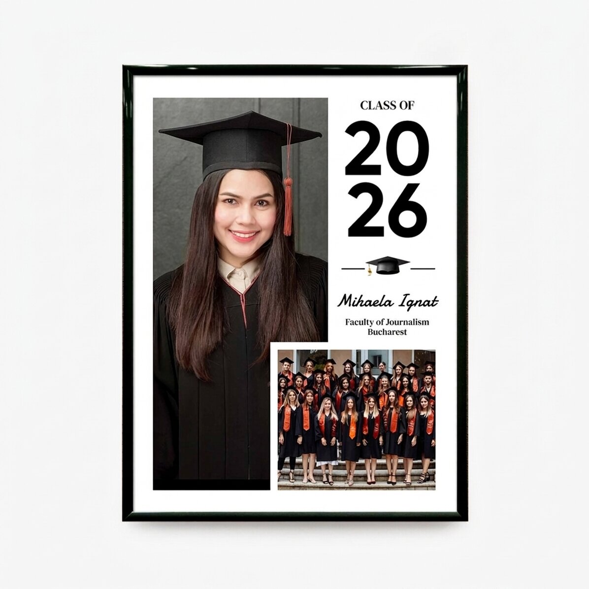 Gepersonaliseerd schilderij met tekst en 2 foto