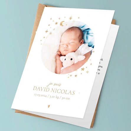 Carte de vœux personnalisée avec texte et photo - Bébé