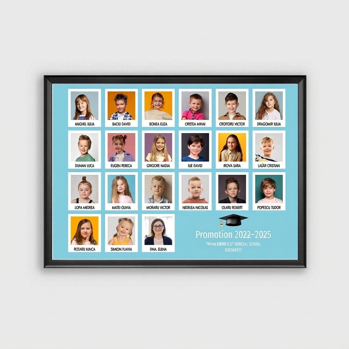 Gepersonaliseerd schilderij met tekst en 21 foto