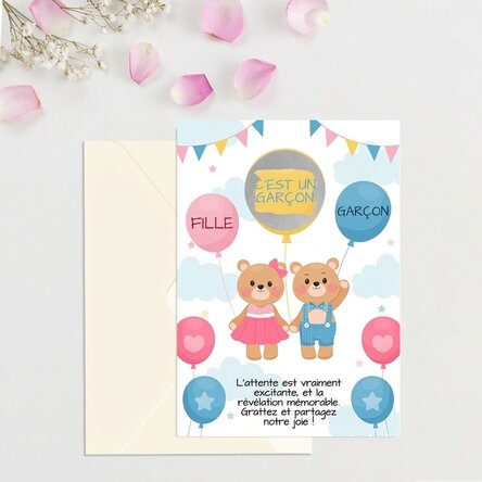 Carte à gratter personnalisée - Fille ou garçon