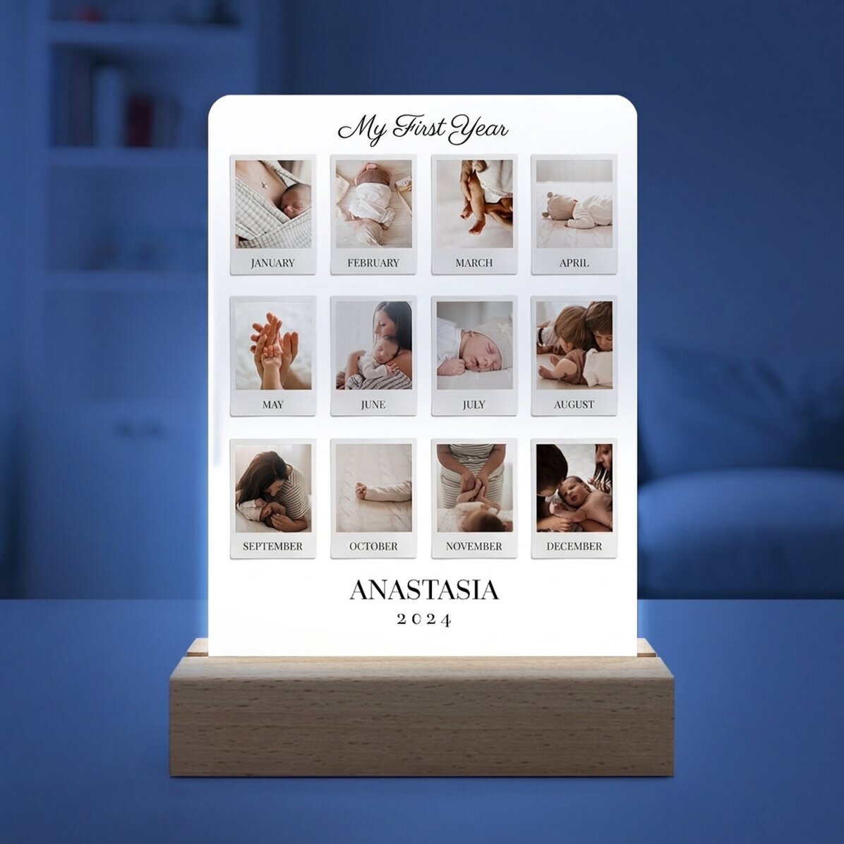 Gepersonaliseerde LED-nachtlampje met 12 foto