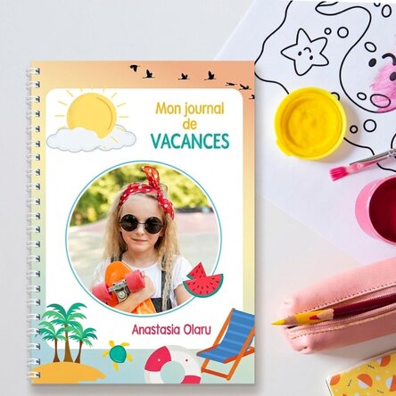 Carnet personnalisé avec une photo et un texte - Carnet de vacances