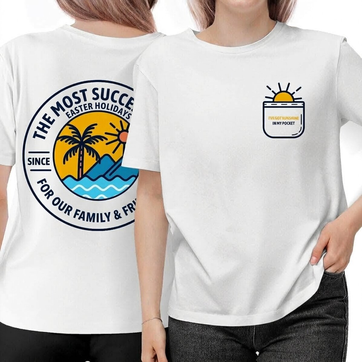 Katoenen T-shirt met gepersonaliseerde tekst - Summer child