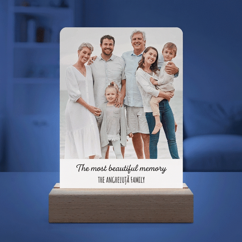 Lampe de veille LED personnalisée avec photo et message