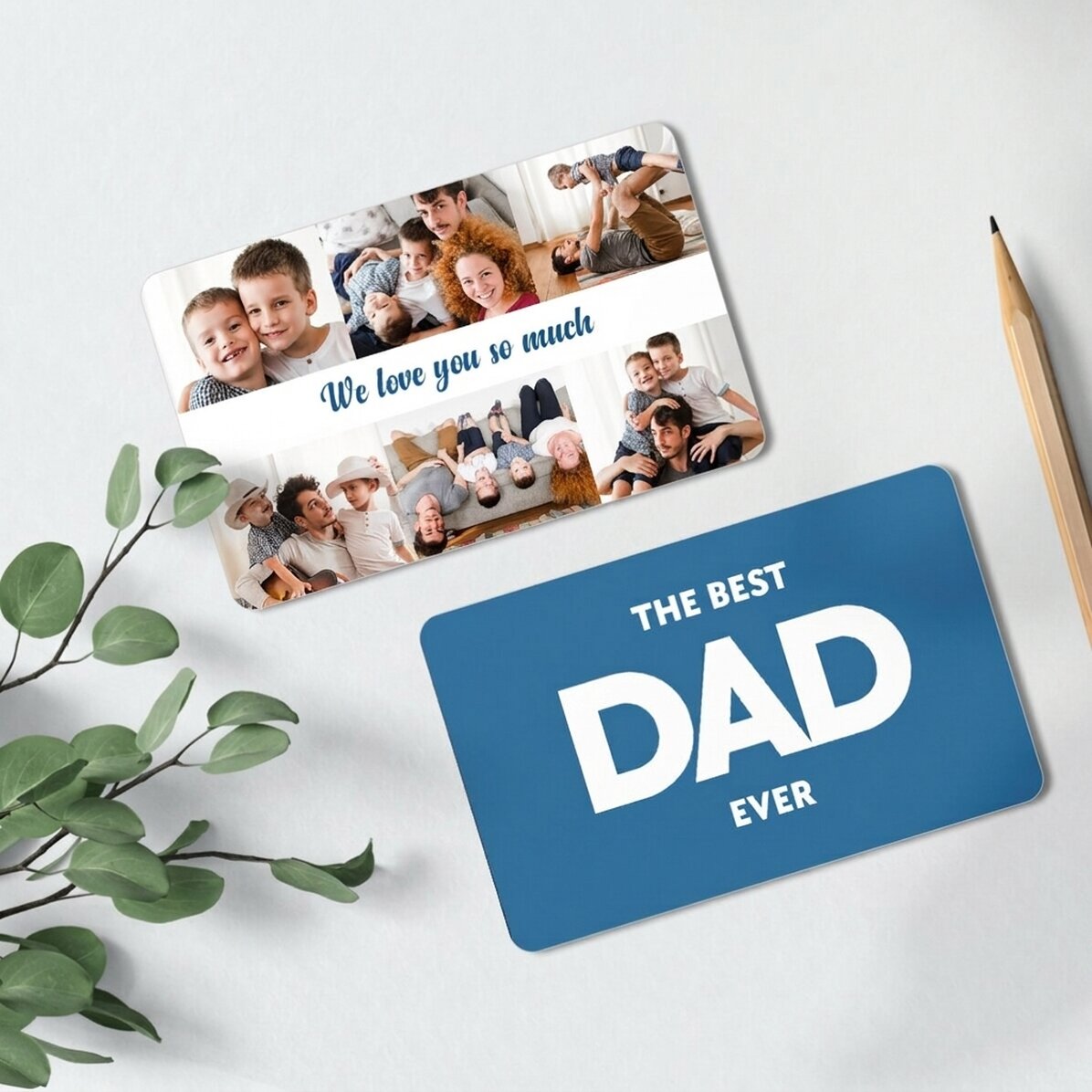 Carte en aluminium personnalisée recto-verso avec 6 photos et un message