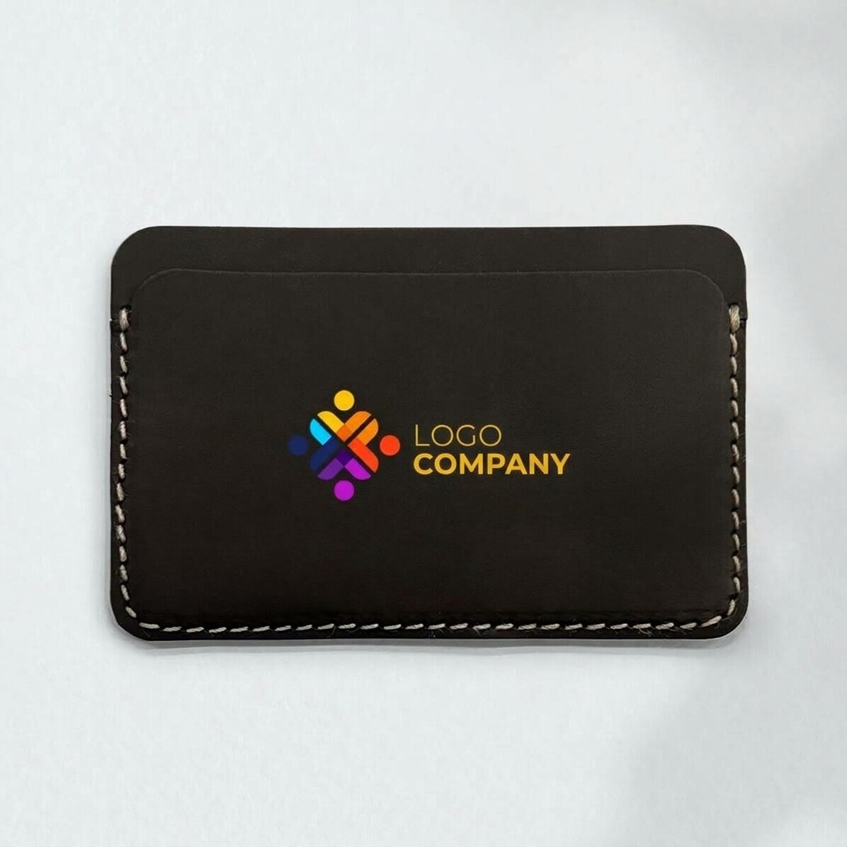 Gepersonaliseerde gekleurde leren portemonnee met logo