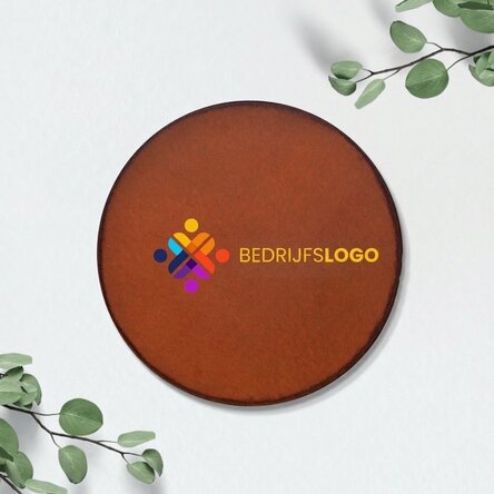Gepersonaliseerde, gekleurde onderzetter van leer met logo