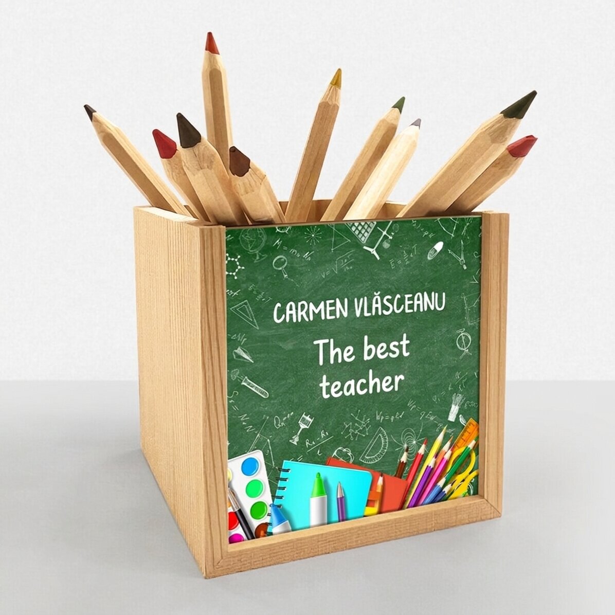 Gepersonaliseerde potloodhouder met tekst - Teacher