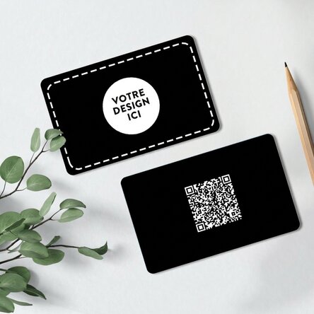 Carte de visite en aluminium personnalisée recto-verso avec code QR et votre visuel - Coordonnées