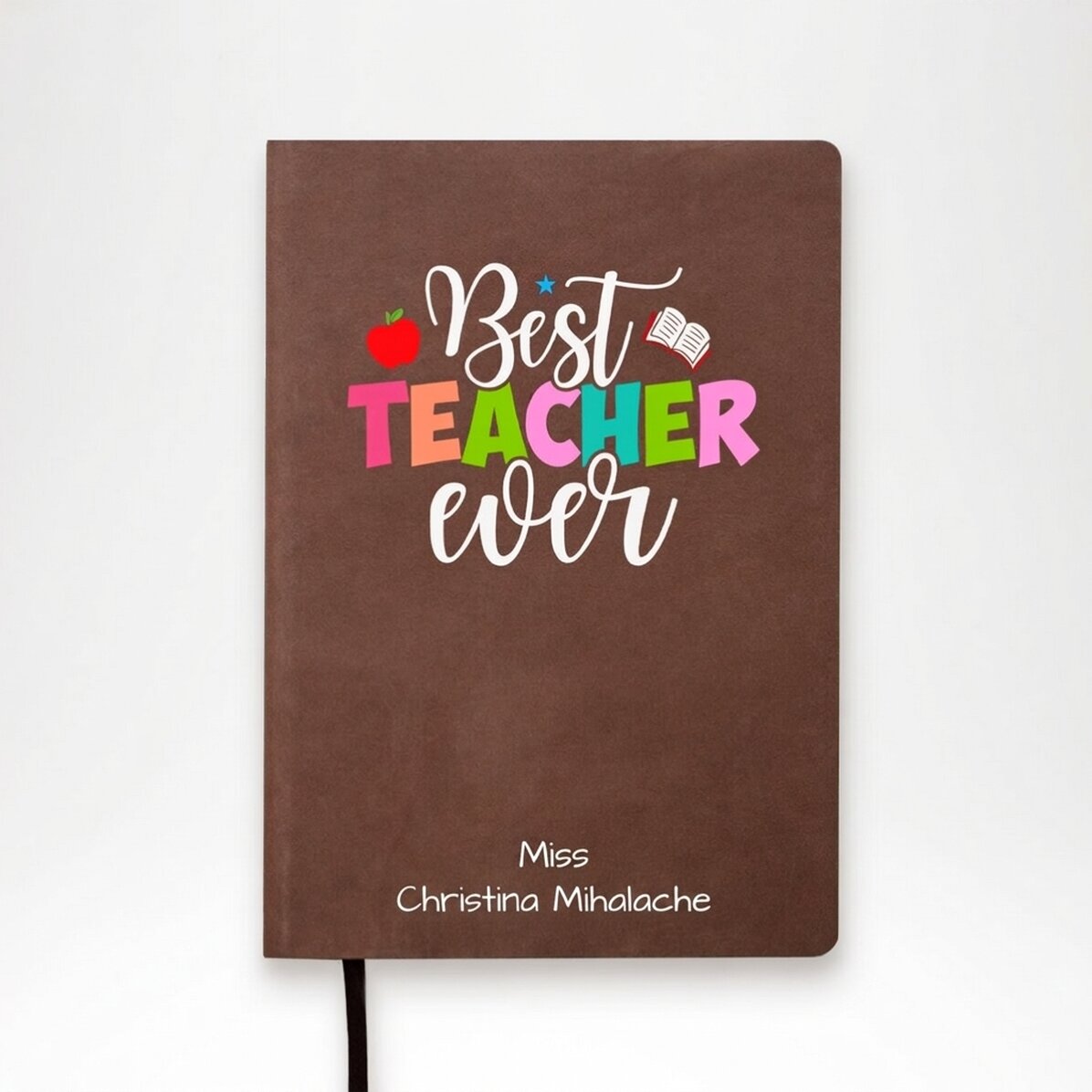 Gepersonaliseerde gekleurde agenda met tekst - Best teacher ever