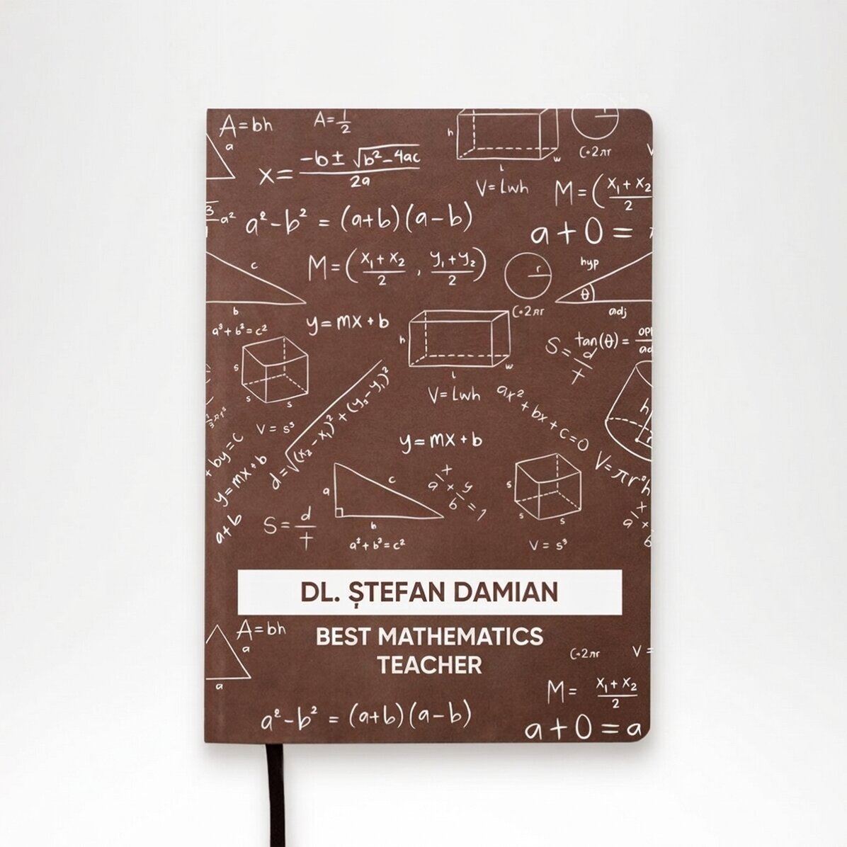 Agenda personnalisé en couleur avec du texte pour les professeurs de mathématiques