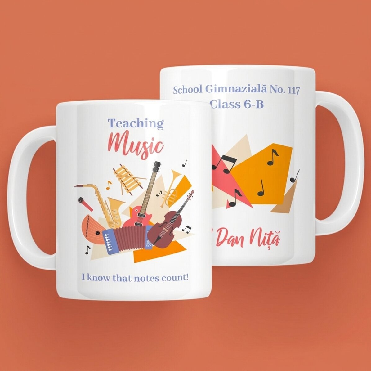 Gepersonaliseerde mok met tekst - Leraar muziekonderwijs