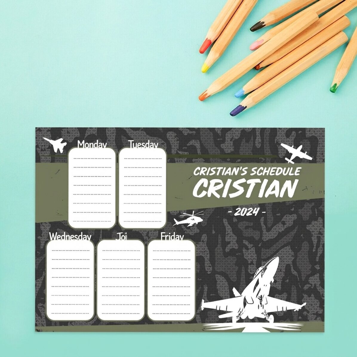 Gepersonaliseerd rooster met tekst - Ik word piloot!