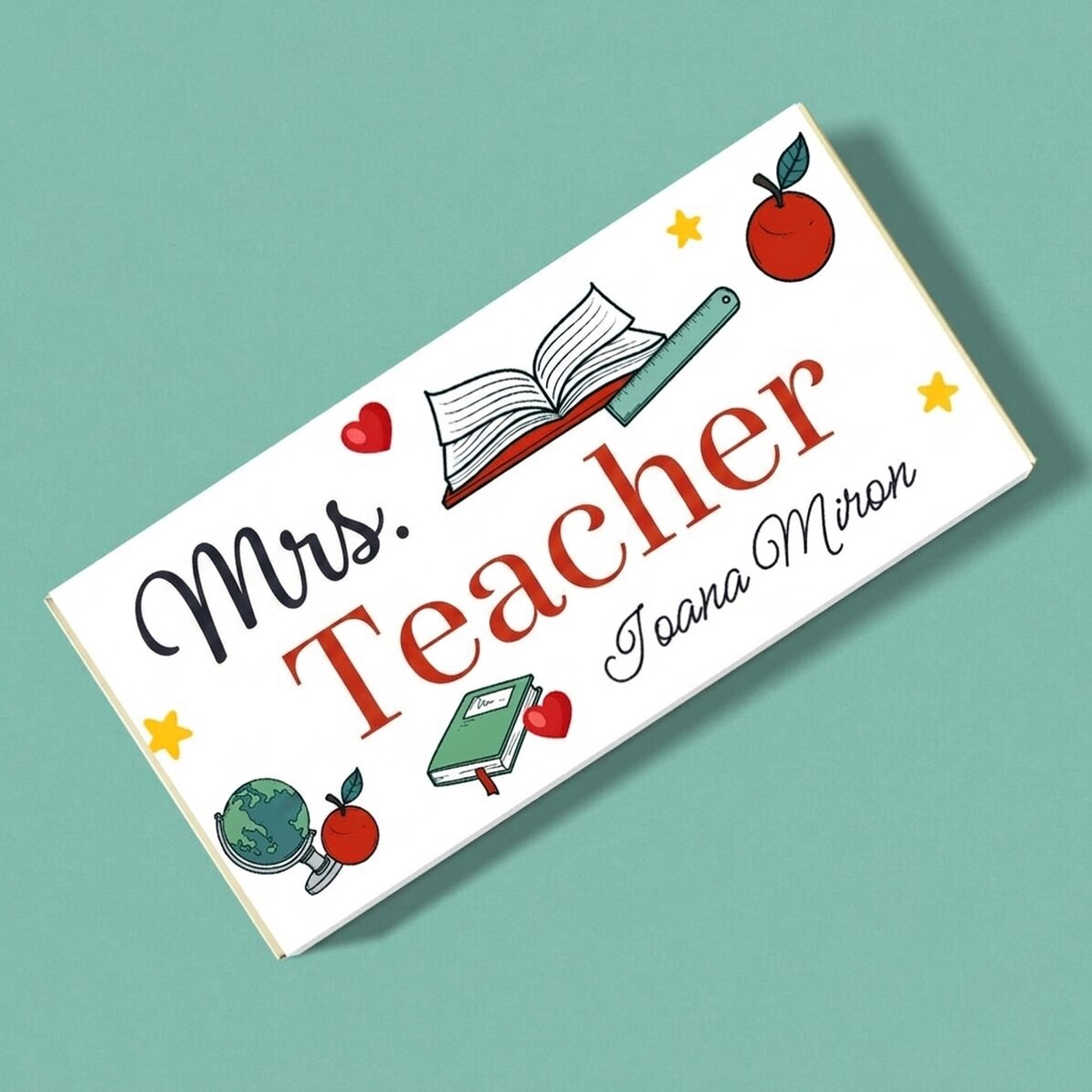 Chocolade met gepersonaliseerde tekst - School