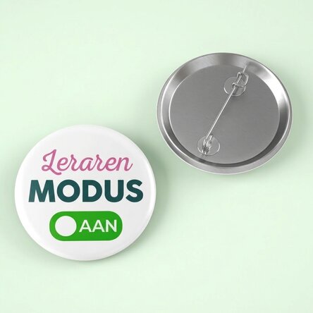 Gepersonaliseerde button met boodschap - Stand ON / OFF