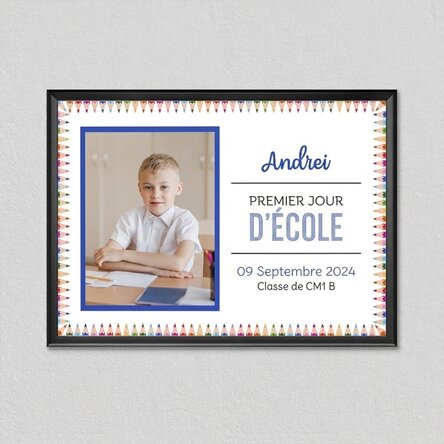 Tableau personnalisé avec un texte et une photo - Rentrée scolaire