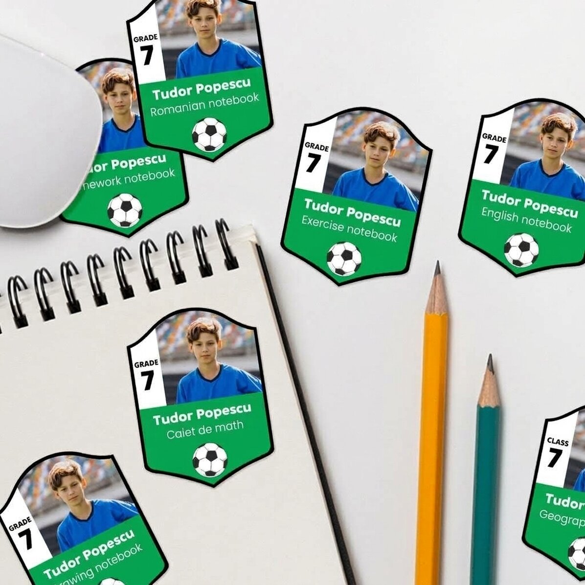 Set van 9 gepersonaliseerde stickers (zelfklevende etiketten) - FIFA