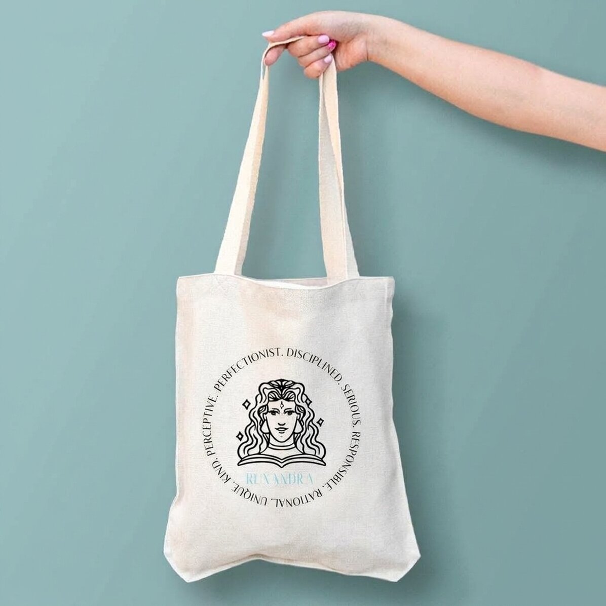 Gepersonaliseerde tas met tekst - Sterrenbeeld Maagd