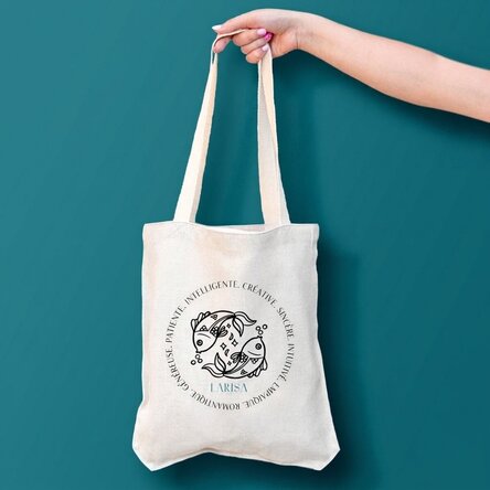 Sac personnalisé avec inscription - Signe du Poisson