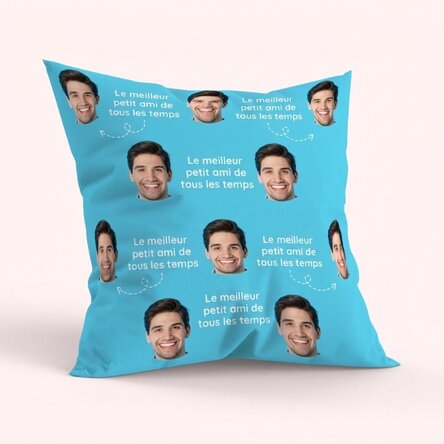 Coussin personnalisé avec 10 photos recto-verso - Boyfriend