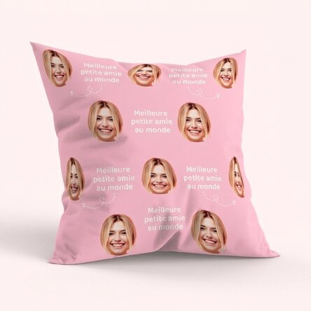 Coussin personnalisé avec 10 photos recto-verso - Girlfriend