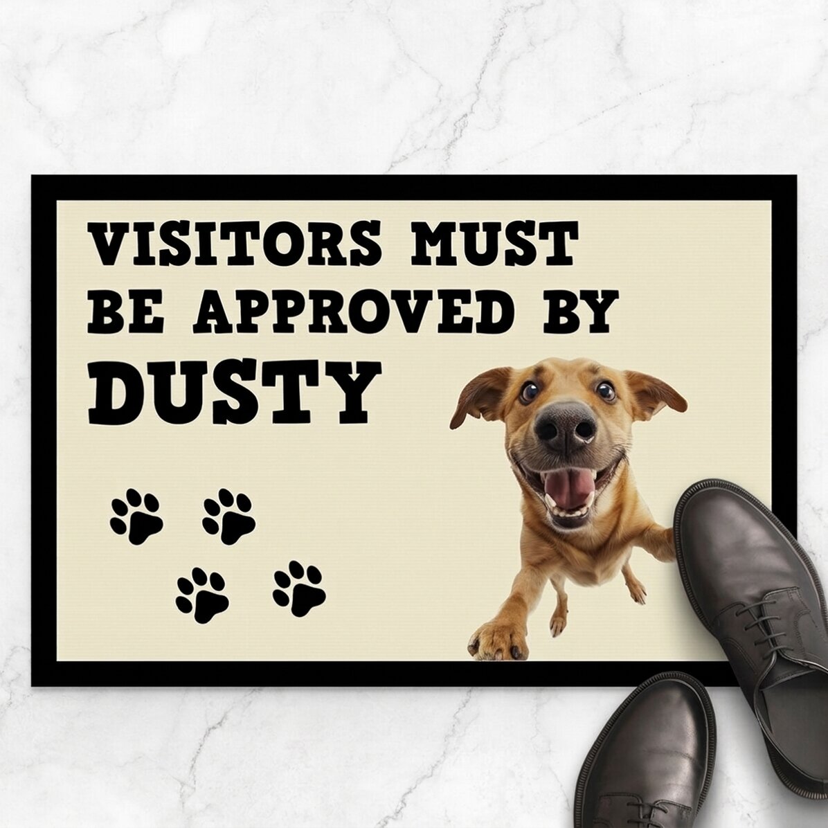 Gepersonaliseerd deurmatje met foto en tekst - Hond