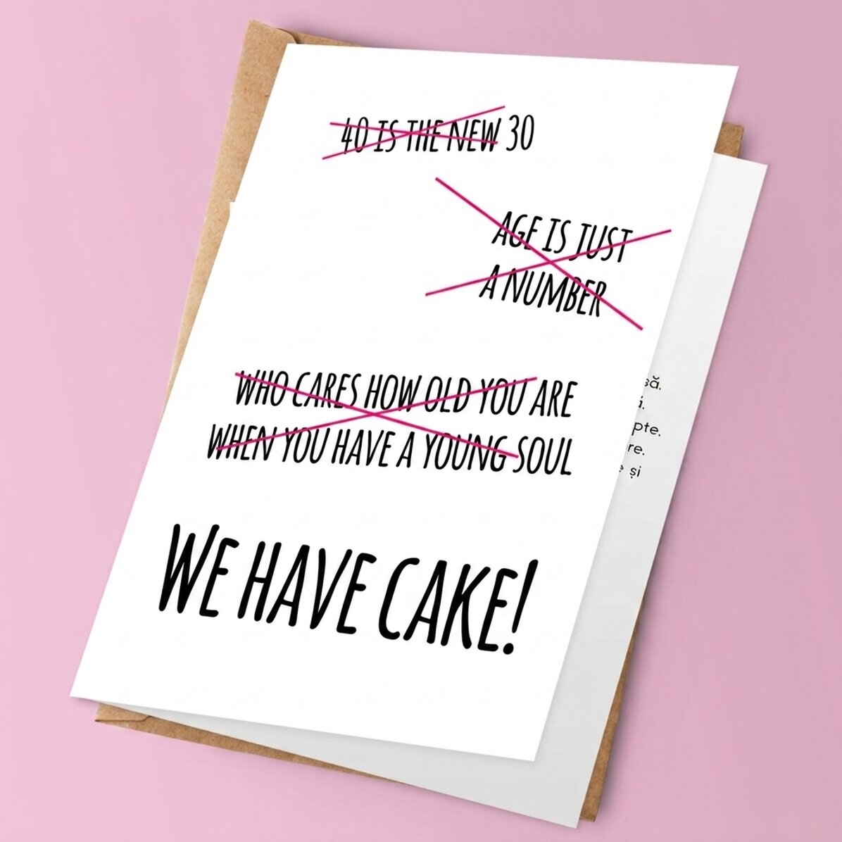Gepersonaliseerde wenskaart met tekst - WE HEBBEN TAART!