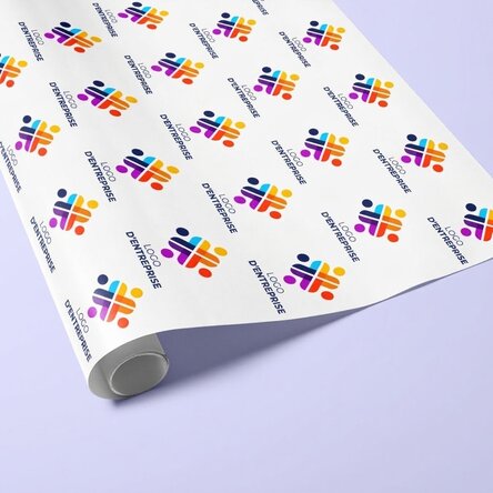 Papier d'emballage cadeau personnalisé avec logo