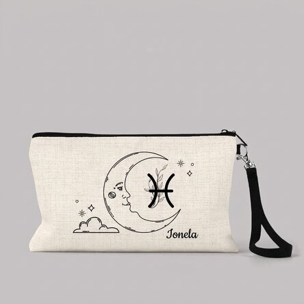 Trousse de maquillage personnalisée avec inscription - Signe du Poisson