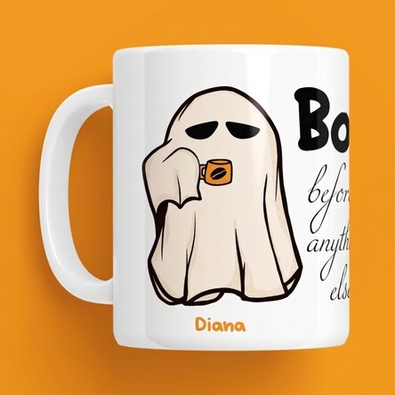 Tasse personnalisée avec un message pour Halloween - Boo