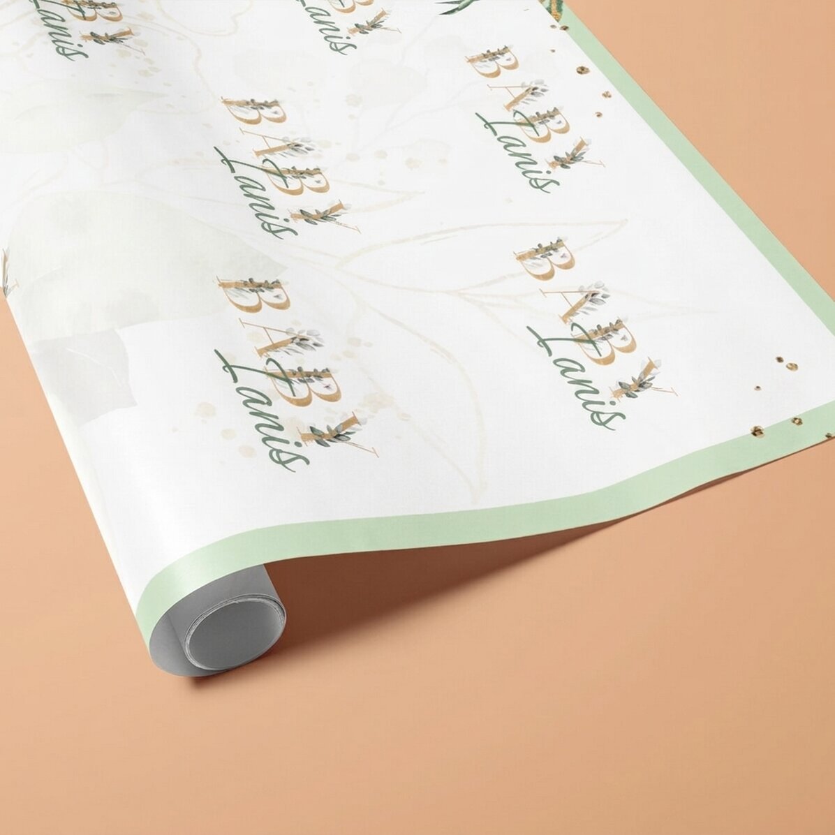 Gepersonaliseerd cadeaupapier met tekst - Baby