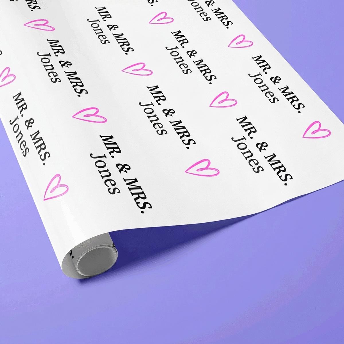 Gepersonaliseerd cadeaupapier met tekst - Mr. & Mrs.