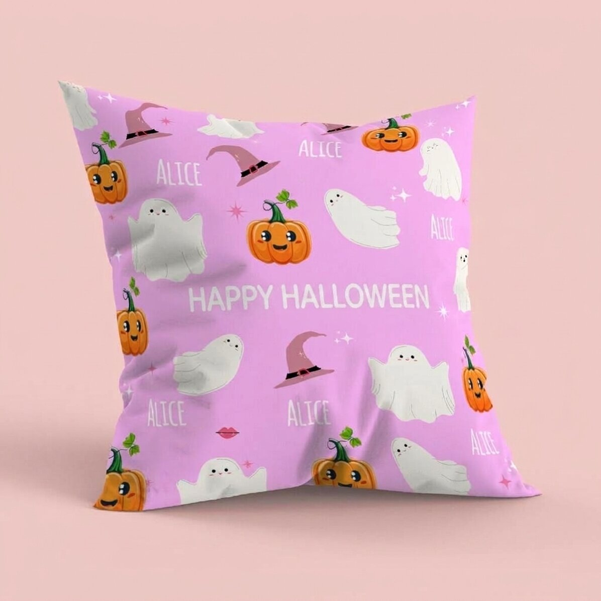 Coussin personnalisé avec inscription - Mignon Halloween
