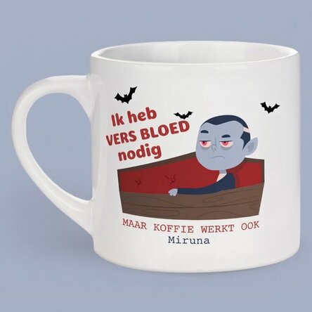 Gepersonaliseerde espressokop met tekst - I need fresh blood