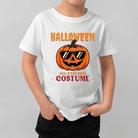T-shirt en coton pour enfants personnalisé avec le texte « This is my costume »
