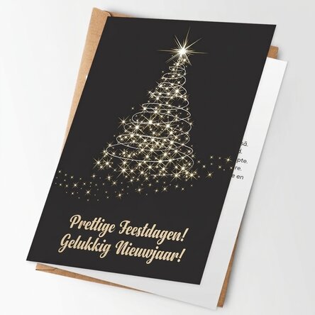 Gepersonaliseerde wenskaart met tekst en logo - Fijne feestdagen!