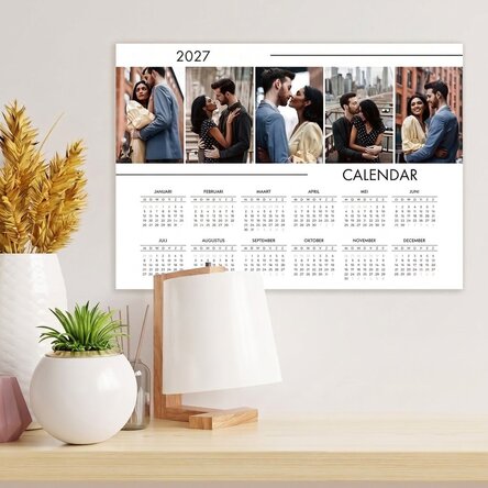 Gepersonaliseerde kalenderposter met 5 foto’s