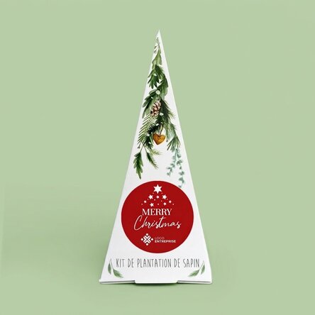 Kit de plantation de sapin personnalisé avec logo et message