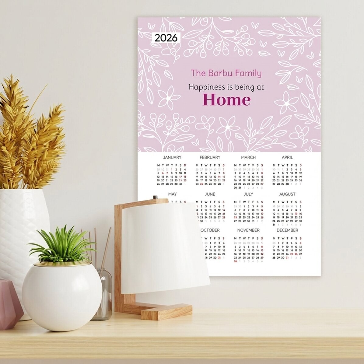 Gepersonaliseerde kalenderposter met boodschap
