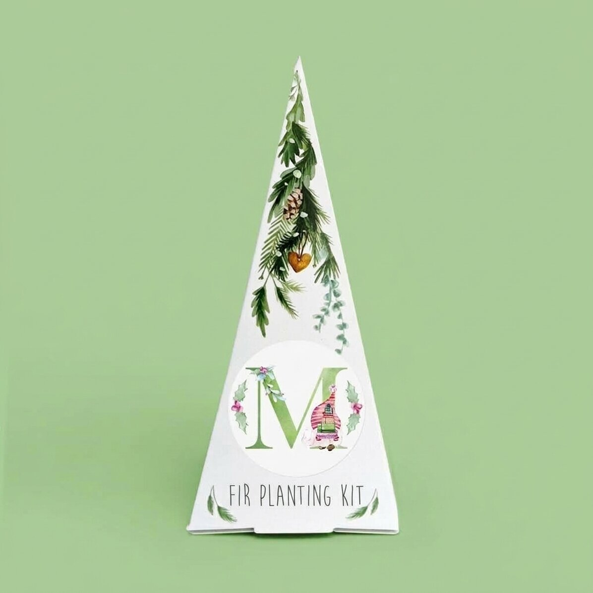 Gepersonaliseerde kerstboom-plantset met monogram