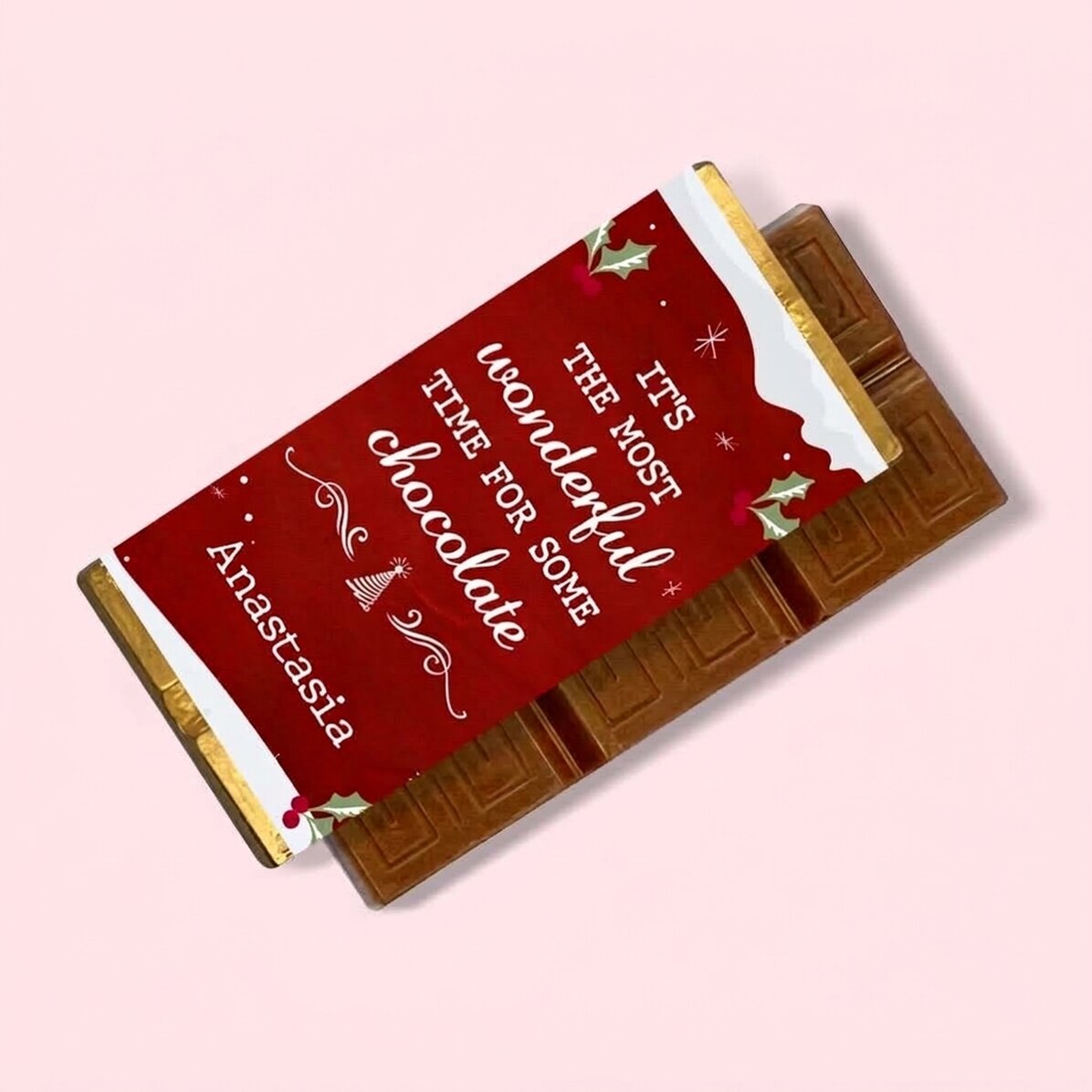 Gepersonaliseerde mini-chocoladereep met boodschap - Most wonderful time