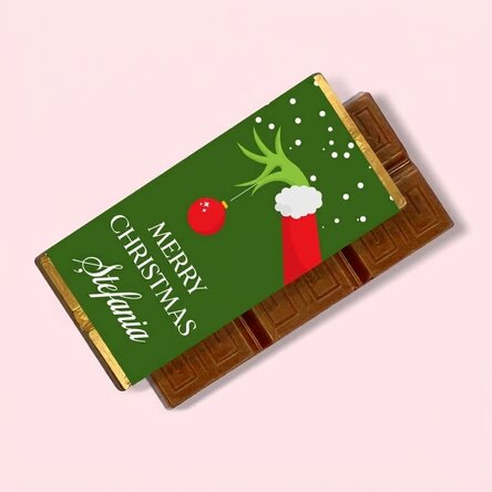 Gepersonaliseerde mini-chocoladereep met boodschap - Grinch