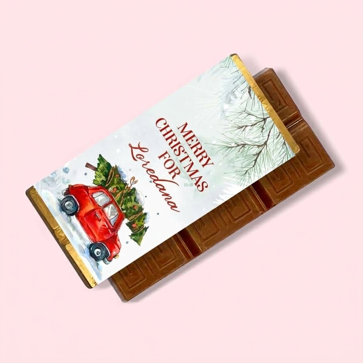Gepersonaliseerde mini-chocoladereep met boodschap - Vrolijk Kerstfeest