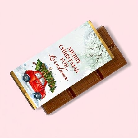 Gepersonaliseerde mini-chocoladereep met boodschap - Vrolijk Kerstfeest